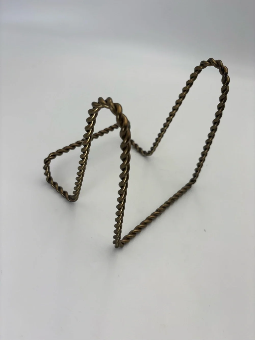 Vintage Sturdy Twisted Metal Display Stand - Brass Colored Finish